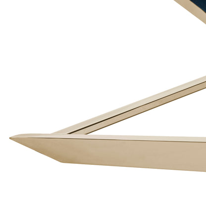 Chaise longue SAFAVIEH Monroe bleu marine/doré avec coussin rond - 65' x 23' x 33'