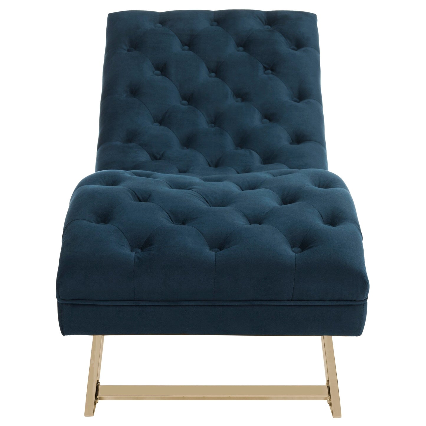 Chaise longue SAFAVIEH Monroe bleu marine/doré avec coussin rond - 65' x 23' x 33'