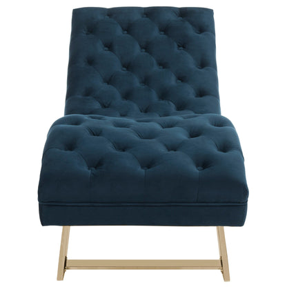 Chaise longue SAFAVIEH Monroe bleu marine/doré avec coussin rond - 65' x 23' x 33'