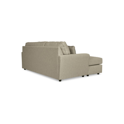 Canapé méridienne Saash, 86 pouces, 2 coussins décoratifs, polyester beige galet