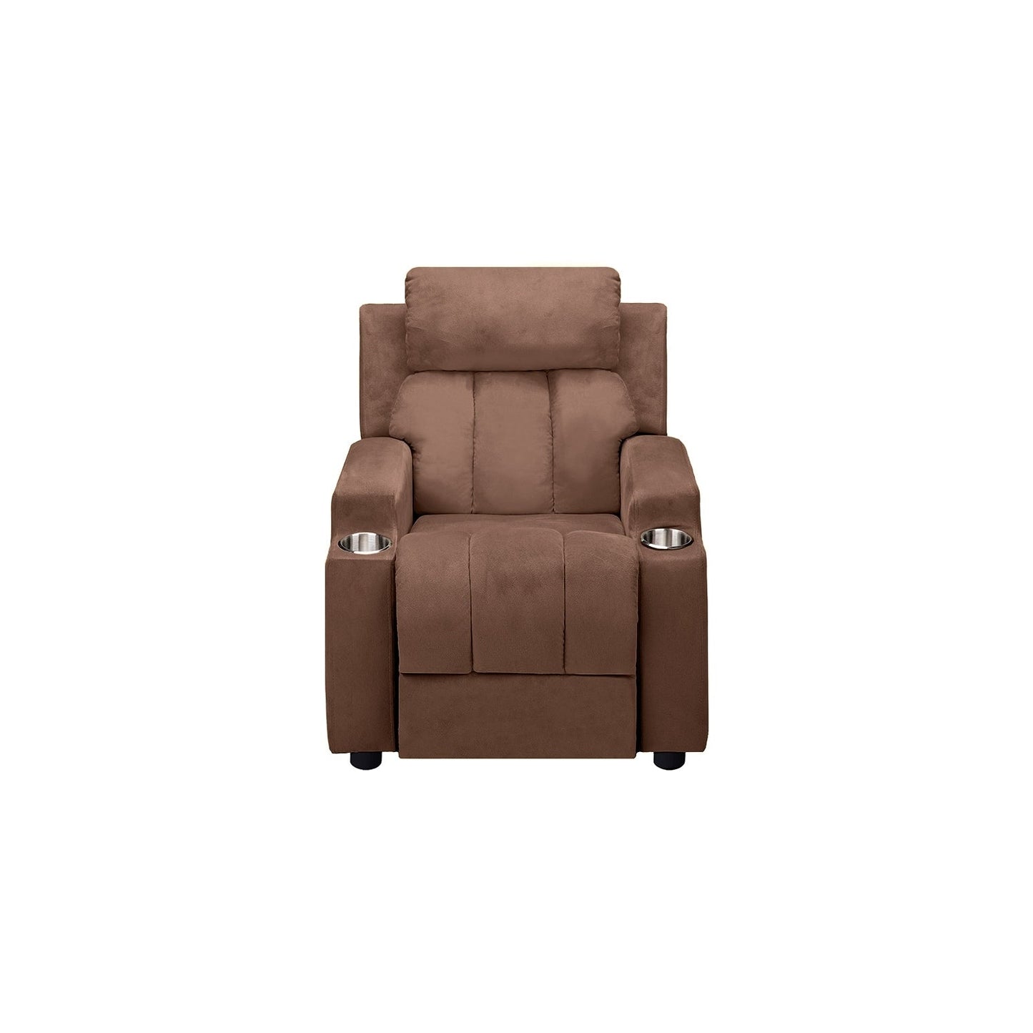 Fauteuil inclinable de luxe pour enfants avec repose-pieds, appui-tête et 2 porte-gobelets Fauteuil inclinable en microfibre pour enfants de 3 ans et plus
