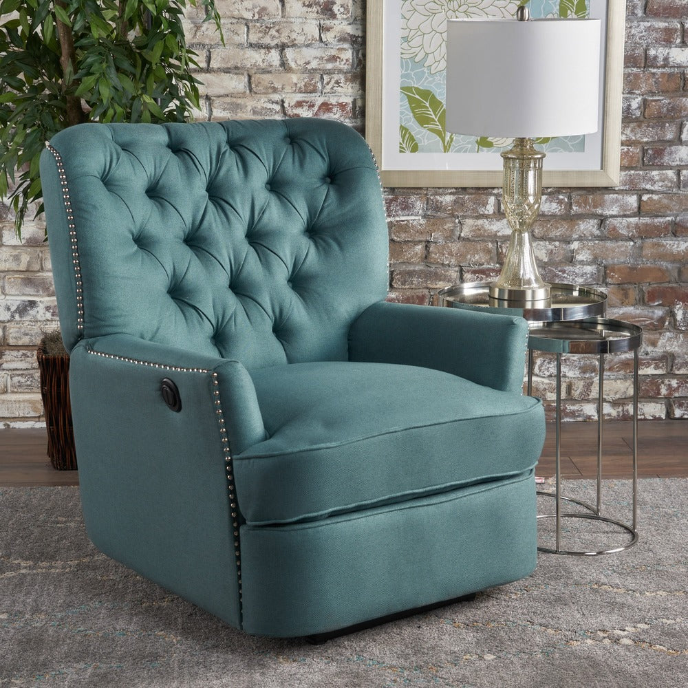 Fauteuil inclinable électrique en tissu capitonné Salomo par Christopher Knight Home