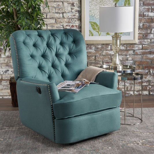 Fauteuil inclinable électrique en tissu capitonné Salomo par Christopher Knight Home