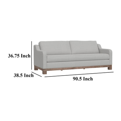 Canapé Sama, 2 coussins décoratifs, polyester beige écru, 91 pouces, style banc