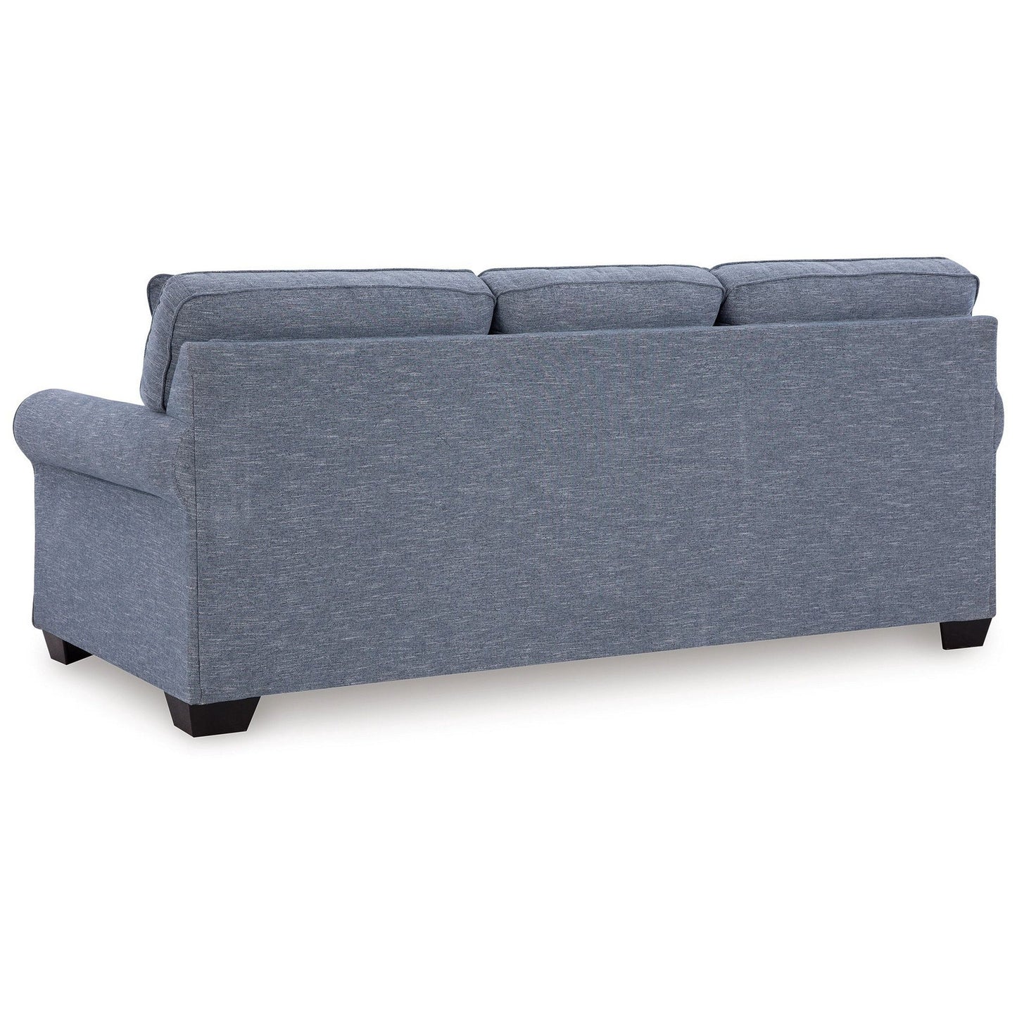 Canapé-lit Sano Queen, polyester bleu, 2 coussins décoratifs, 223 cm