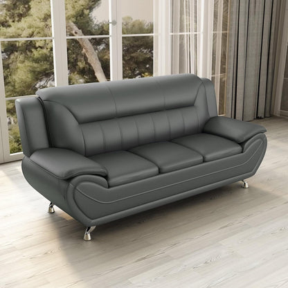 Canapé Sanuel 79.2 en similicuir avec accoudoirs coussinés