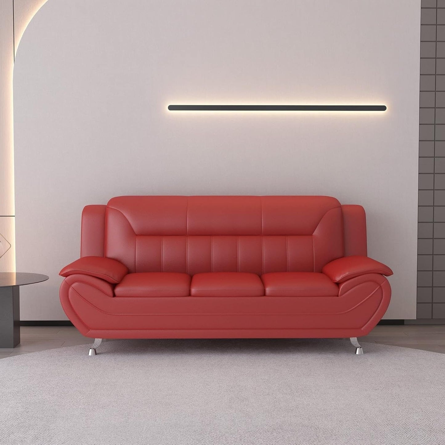 Canapé Sanuel 79.2 en similicuir avec accoudoirs coussinés