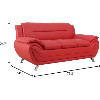 Canapé Sanuel 79.2 en similicuir avec accoudoirs coussinés