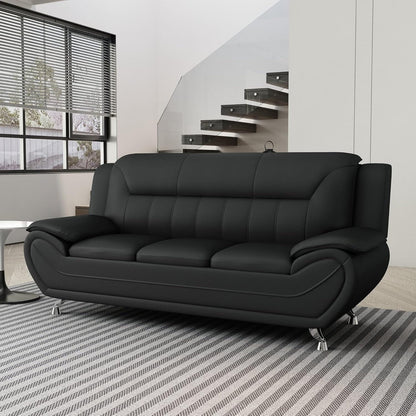 Canapé Sanuel 79.2 en similicuir avec accoudoirs coussinés