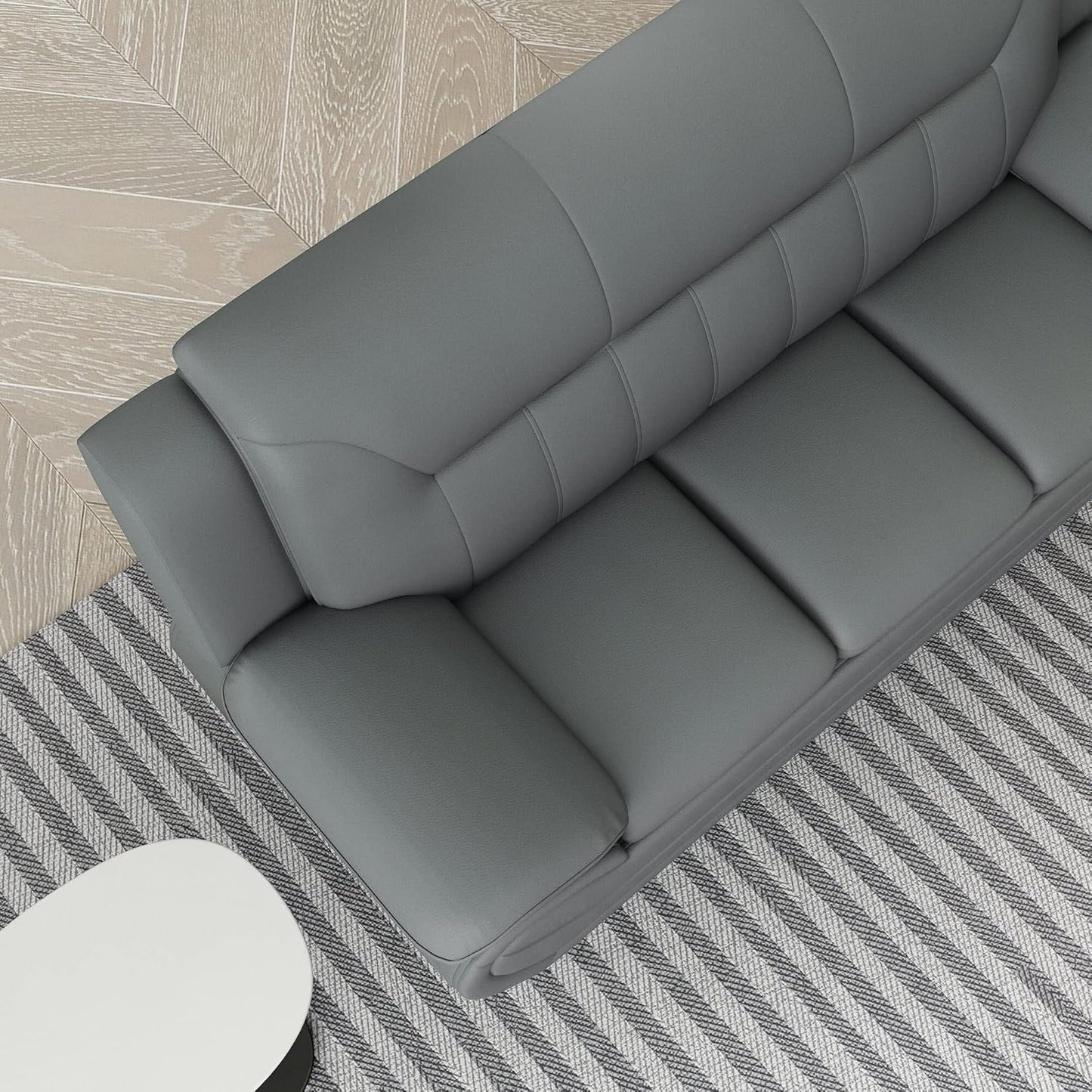 Canapé Sanuel 79.2 en similicuir avec accoudoirs coussinés