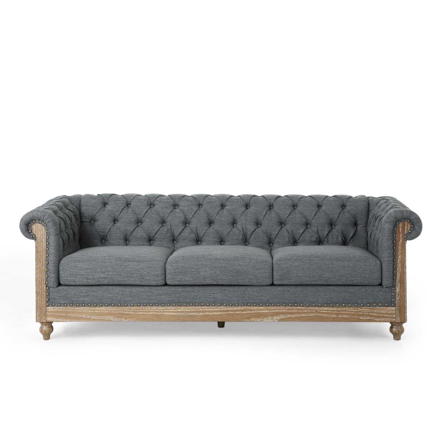 Canapé Chesterfield Saragus avec bordure cloutée par Christopher Knight Home - 85,50 L x 33,25 l x 28,50 H