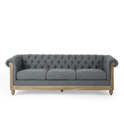 Canapé Chesterfield Saragus avec bordure cloutée par Christopher Knight Home - 85,50 L x 33,25 l x 28,50 H