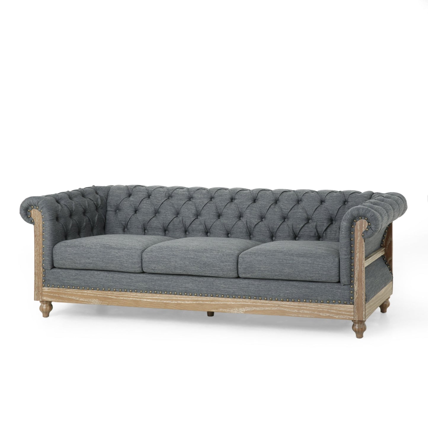 Canapé Chesterfield Saragus avec bordure cloutée par Christopher Knight Home - 85,50 L x 33,25 l x 28,50 H