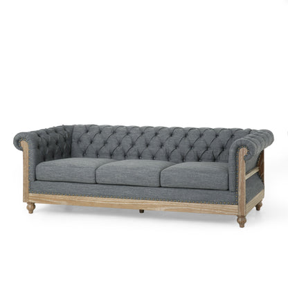 Canapé Chesterfield Saragus avec bordure cloutée par Christopher Knight Home - 85,50 L x 33,25 l x 28,50 H