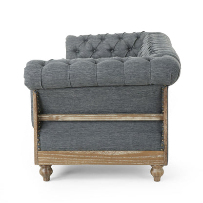 Canapé Chesterfield Saragus avec bordure cloutée par Christopher Knight Home - 85,50 L x 33,25 l x 28,50 H