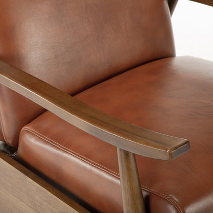 Fauteuil inclinable à accoudoirs en bois Sarasota - Caramel