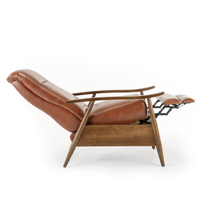 Fauteuil inclinable à accoudoirs en bois Sarasota - Caramel