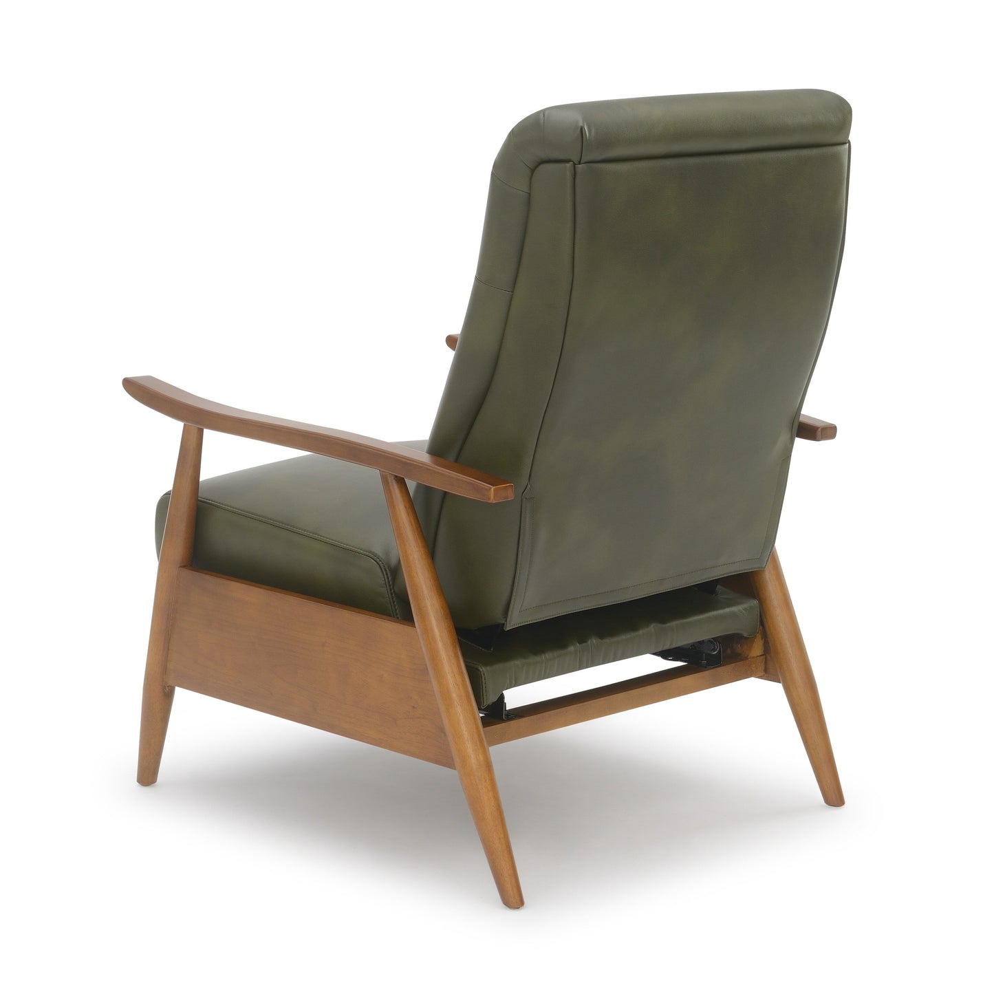Fauteuil inclinable Sarasota en bois avec accoudoirs - Vert fougère