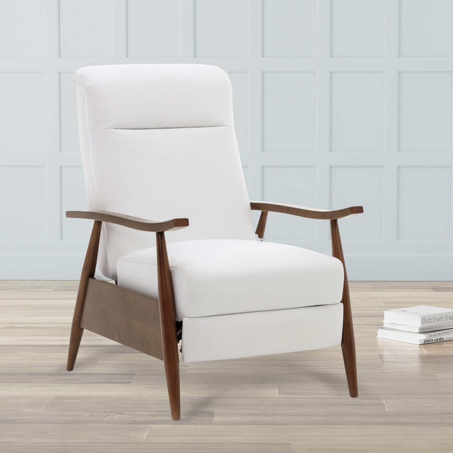 Fauteuil inclinable à accoudoirs en bois Sarasota - Milky