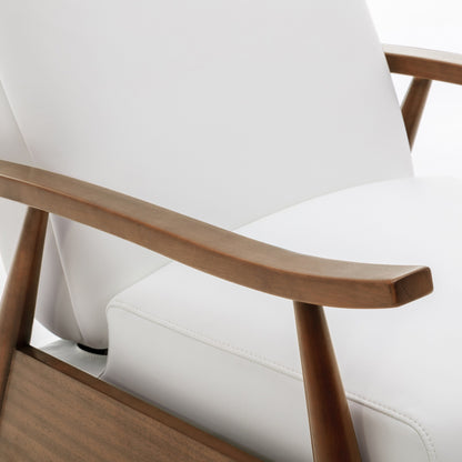 Fauteuil inclinable à accoudoirs en bois Sarasota - Milky