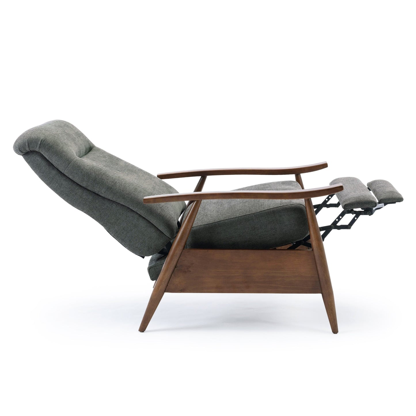 Fauteuil inclinable à accoudoirs en bois Saugus - Anthracite