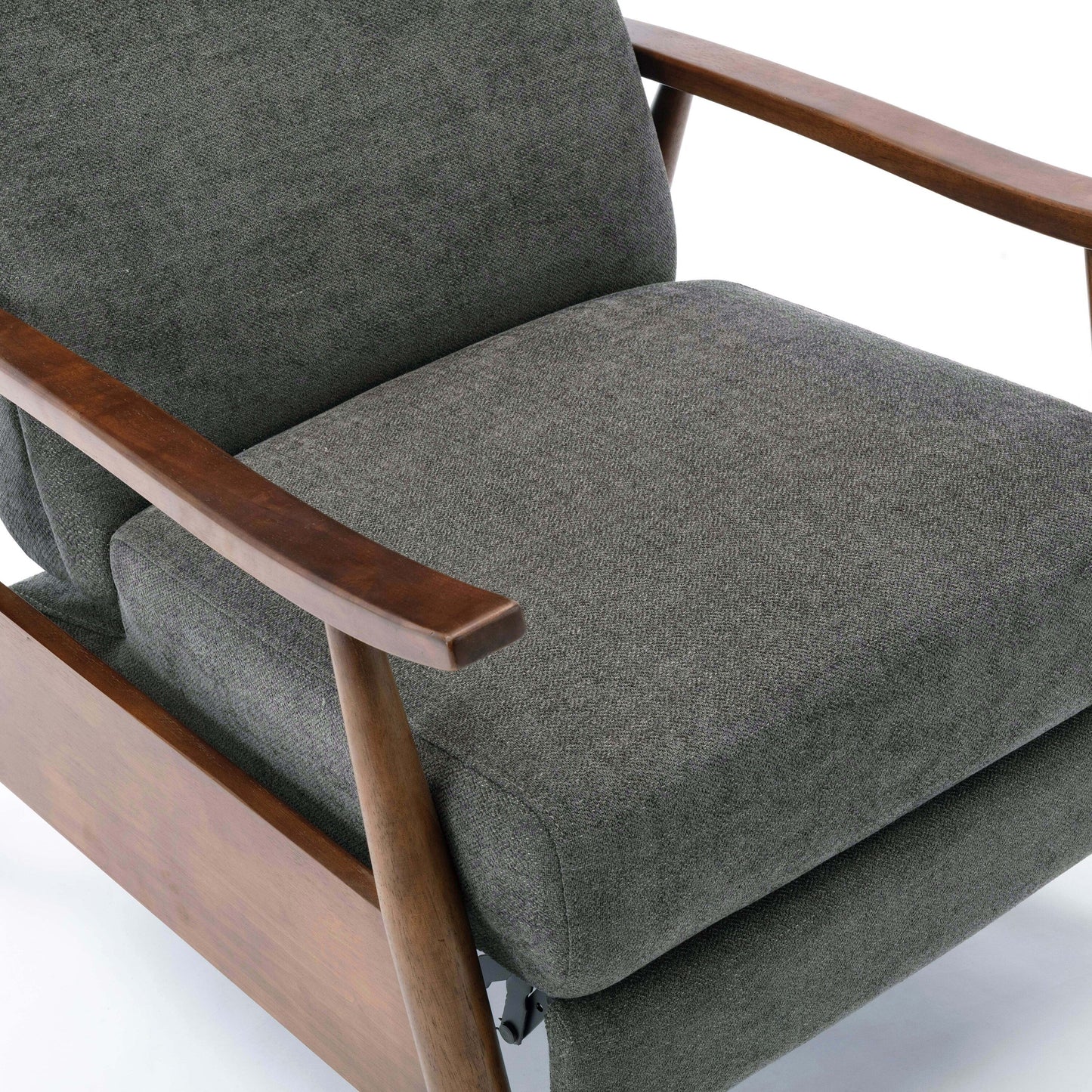 Fauteuil inclinable à accoudoirs en bois Saugus - Anthracite