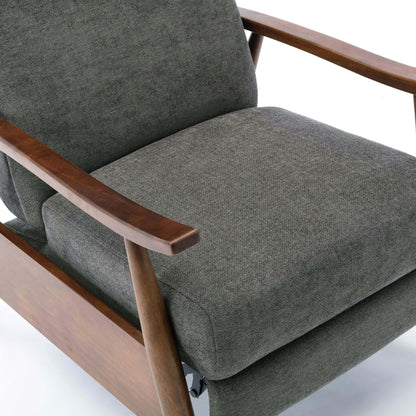 Fauteuil inclinable à accoudoirs en bois Saugus - Anthracite