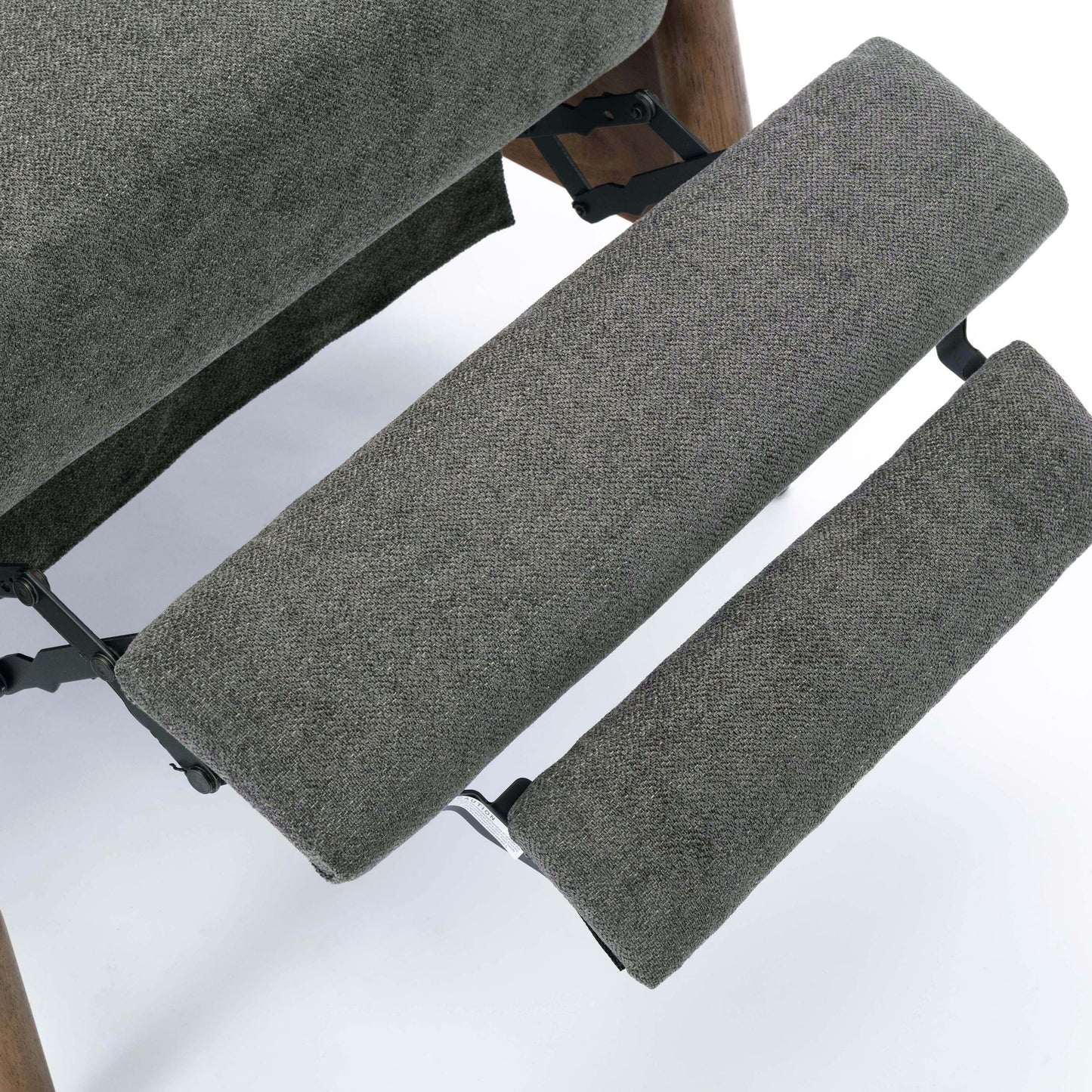 Fauteuil inclinable à accoudoirs en bois Saugus - Anthracite