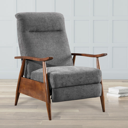 Fauteuil inclinable à accoudoirs en bois Saugus - Anthracite