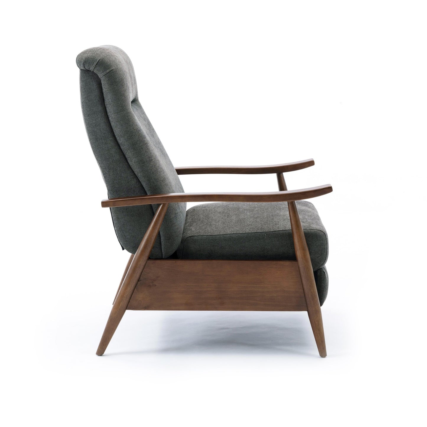 Fauteuil inclinable à accoudoirs en bois Saugus - Anthracite