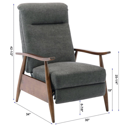 Fauteuil inclinable à accoudoirs en bois Saugus - Anthracite
