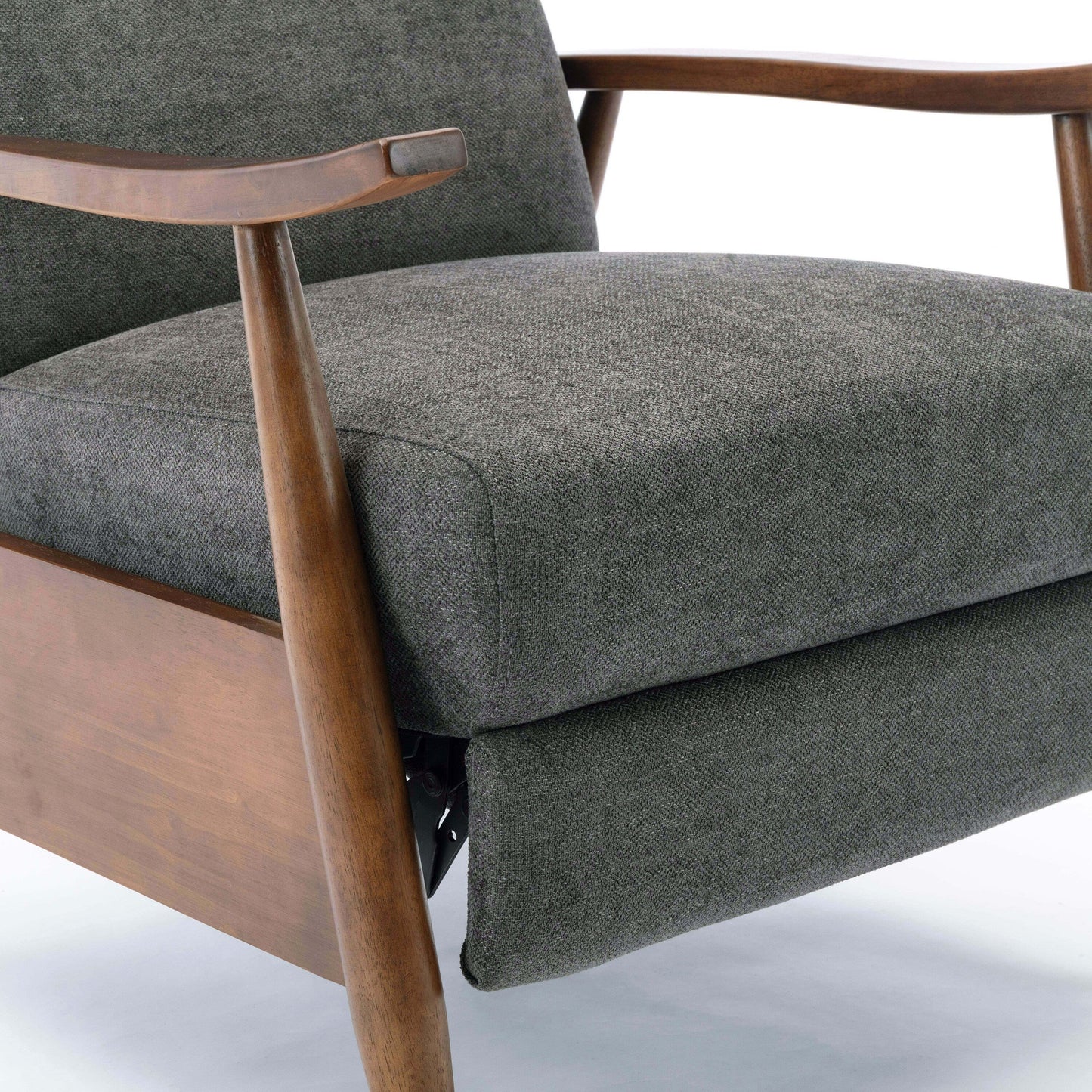 Fauteuil inclinable à accoudoirs en bois Saugus - Anthracite