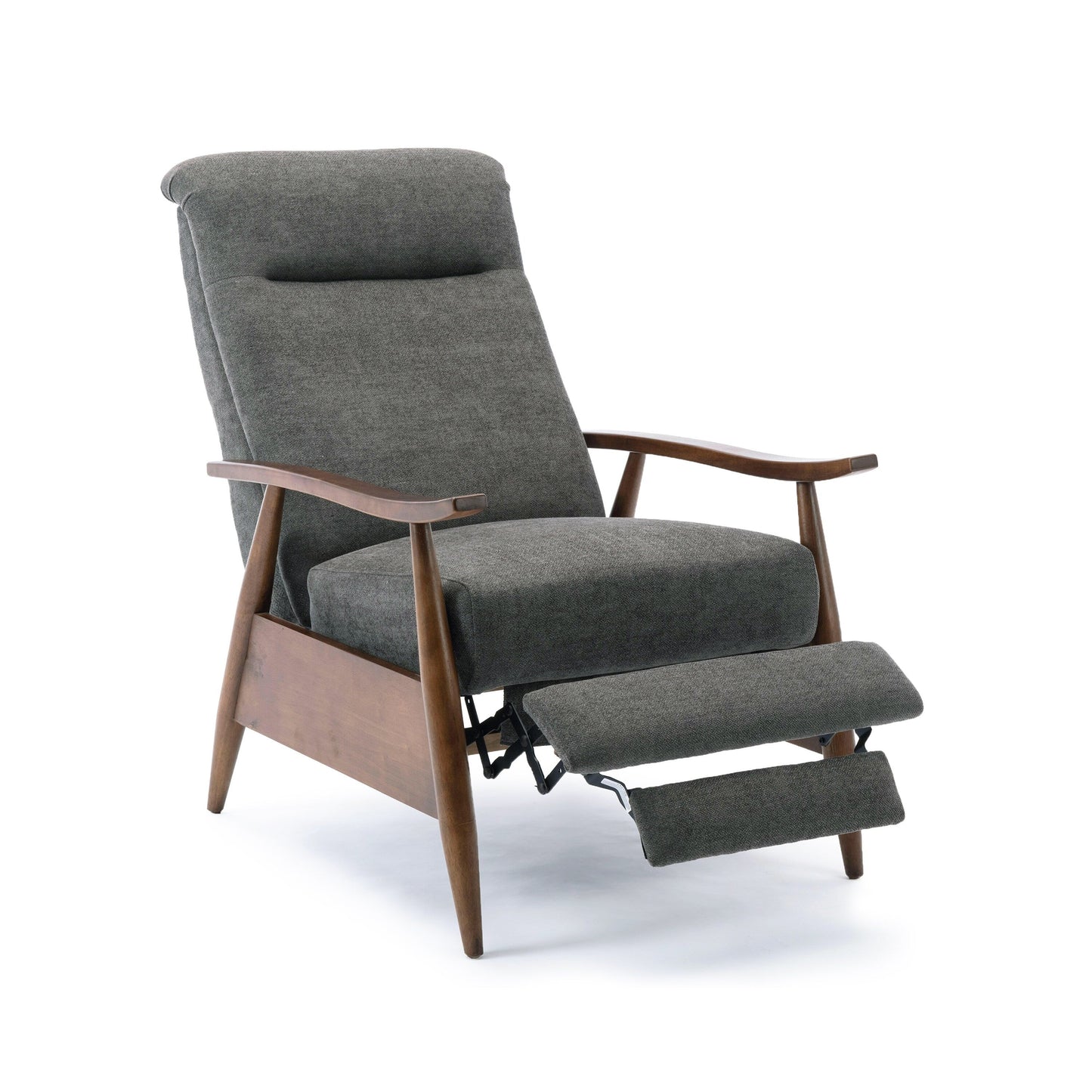 Fauteuil inclinable à accoudoirs en bois Saugus - Anthracite