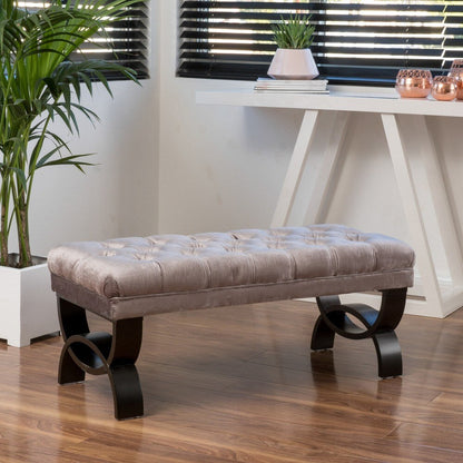 Banc ottoman en velours capitonné Scarlette par Christopher Knight Home