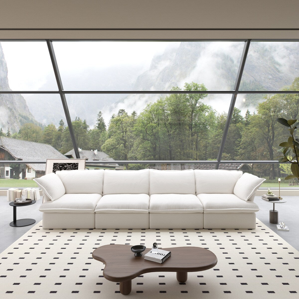 Canapés sectionnels pour salon, canapé sectionnel modulaire 4 places, housses de coussin amovibles