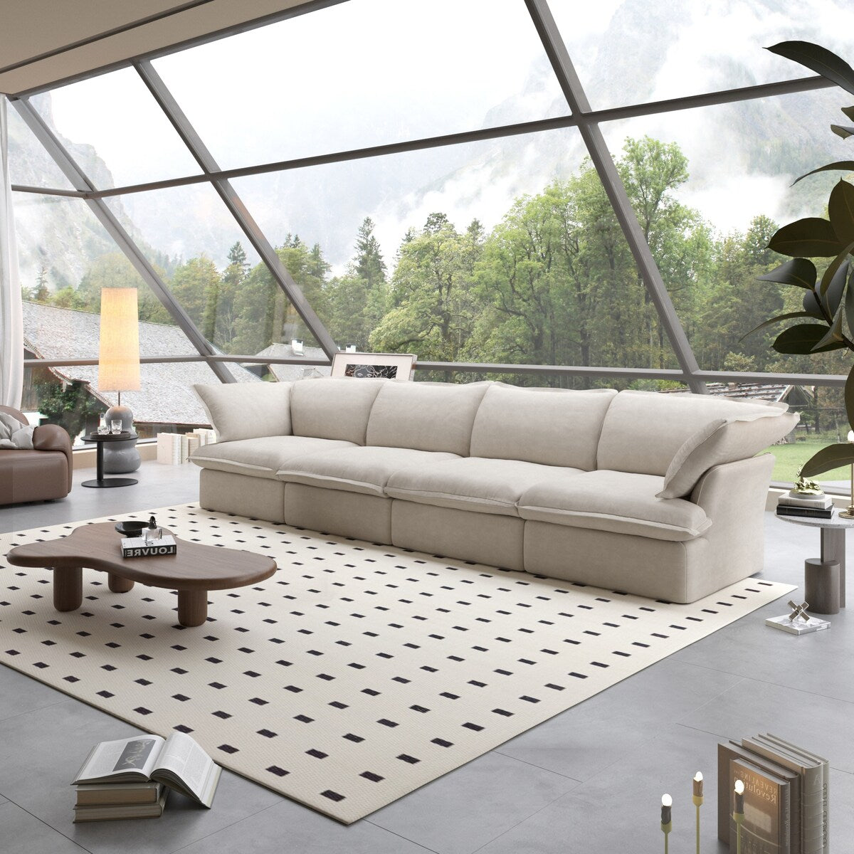 Canapés sectionnels pour salon, canapé sectionnel modulaire 4 places, housses de coussin amovibles