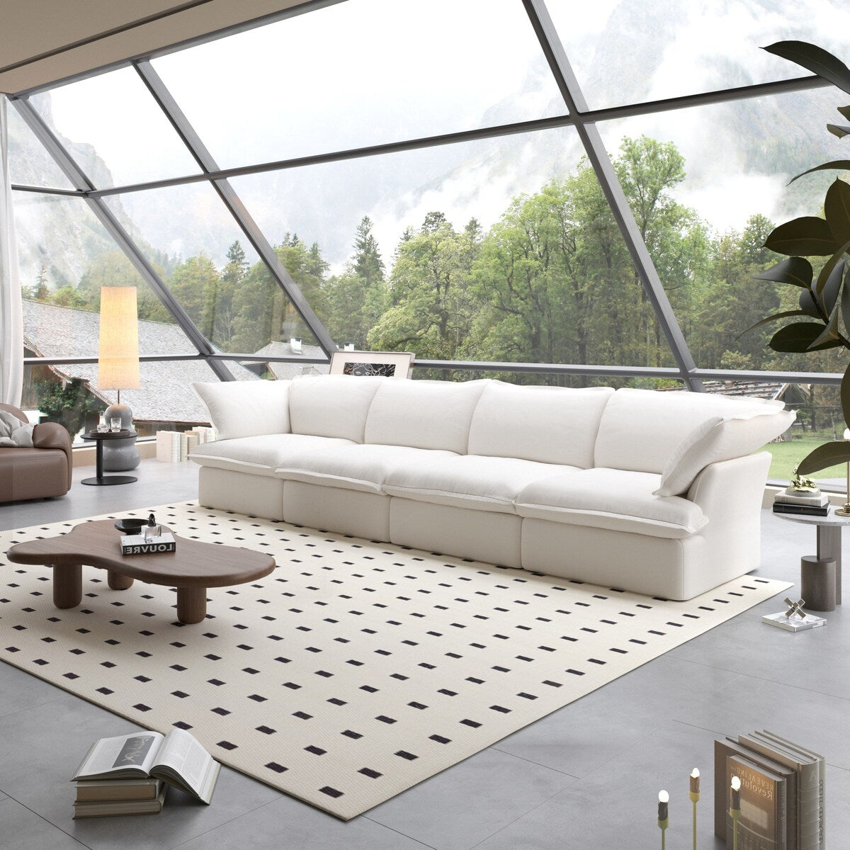 Canapés sectionnels pour salon, canapé sectionnel modulaire 4 places, housses de coussin amovibles