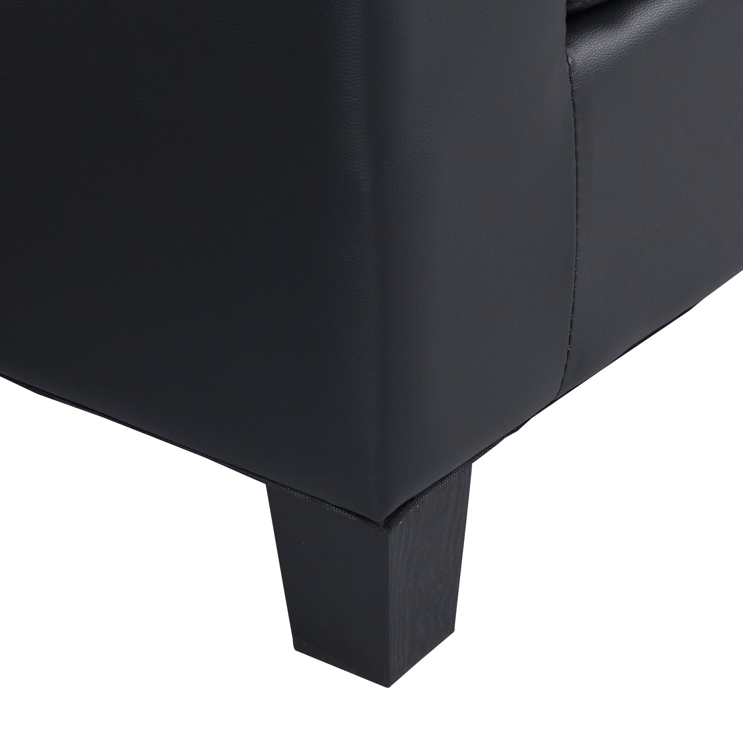 Ensemble de canapés sectionnels pour salon avec méridienne en L, porte-gobelet et méridienne gauche ou droite moderne 4 places (NOIR)