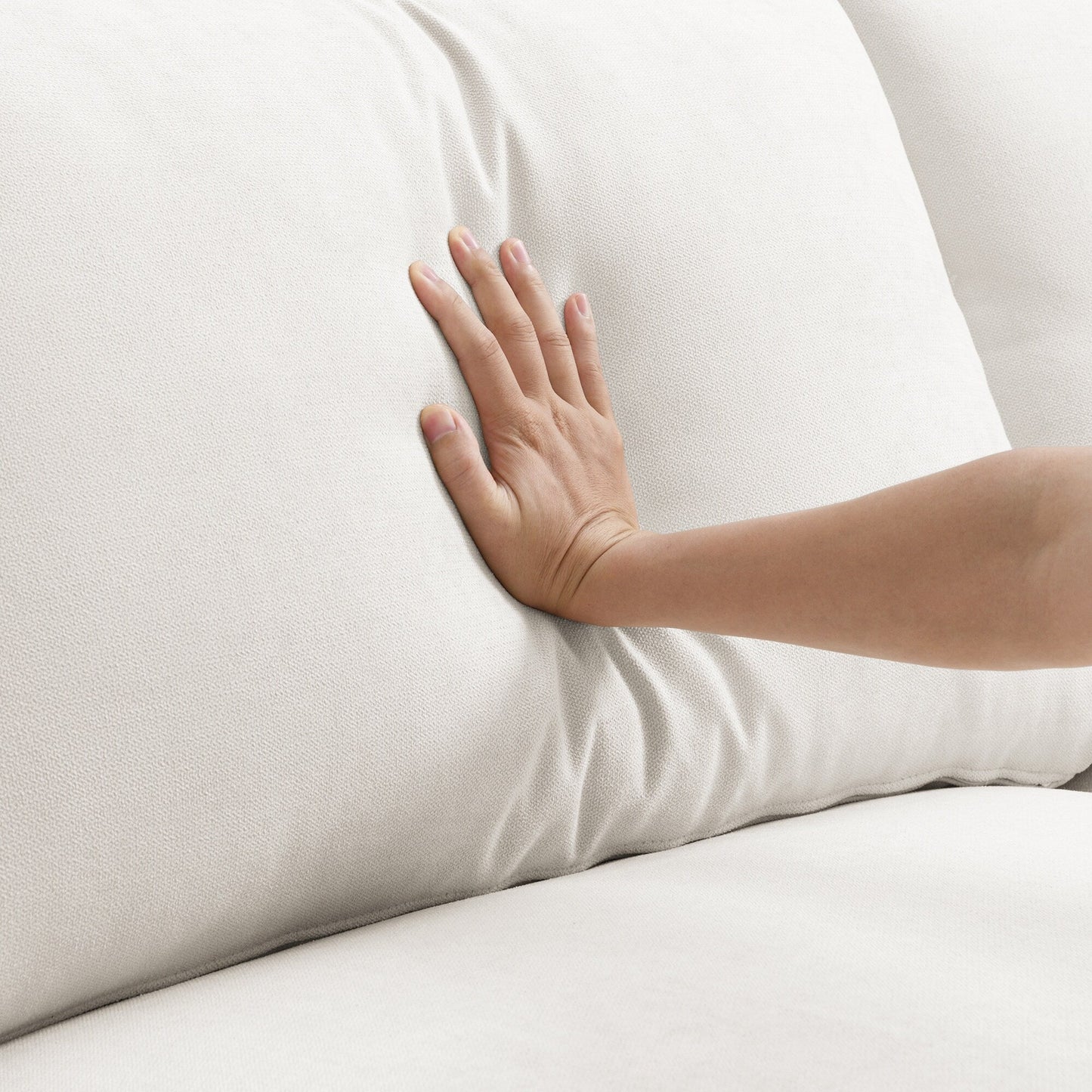 Canapé sectionnel avec coussins décoratifs, ensemble de canapé en L avec assise large, ensemble de canapé 4 places en tissu polyester confortable avec pouf amovible