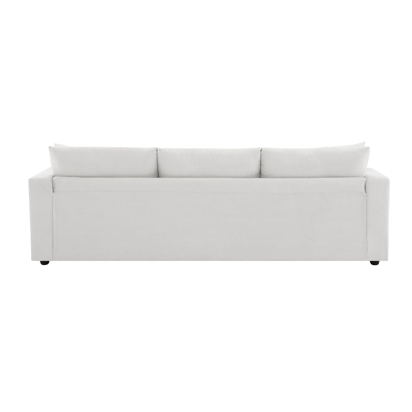 Canapé sectionnel avec coussins décoratifs, ensemble de canapé en L avec assise large, ensemble de canapé 4 places en tissu polyester confortable avec pouf amovible