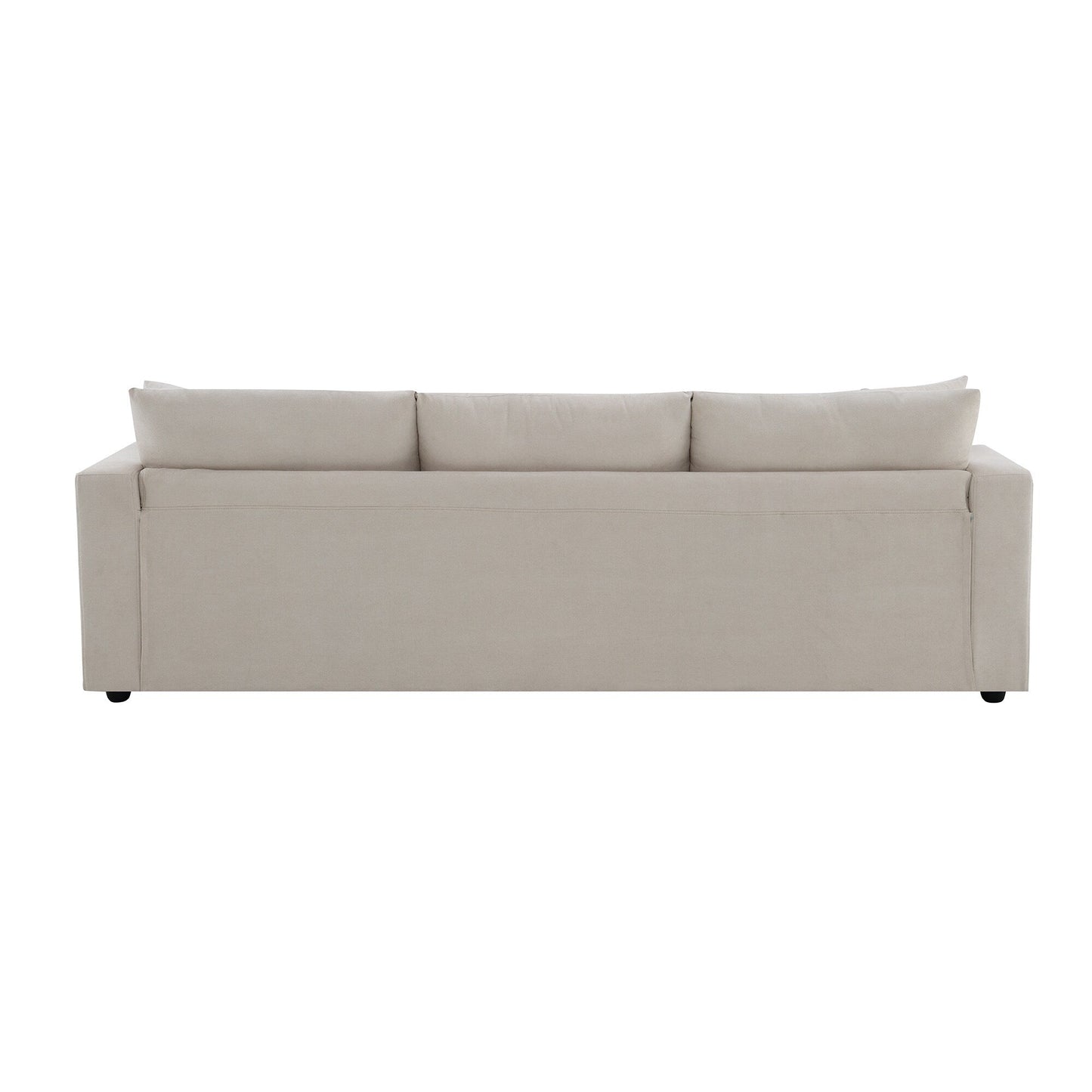 Canapé sectionnel avec coussins décoratifs, ensemble de canapé en L avec assise large, ensemble de canapé 4 places en tissu polyester confortable avec pouf amovible
