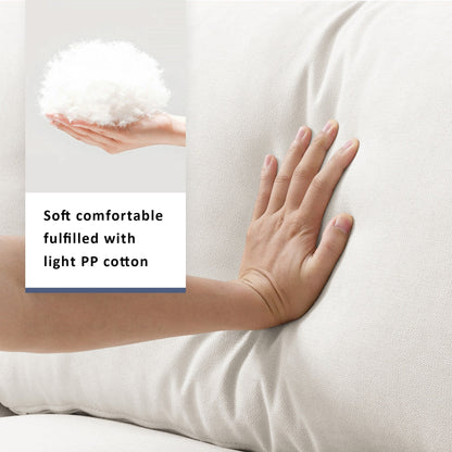 Canapé sectionnel avec coussins décoratifs, ensemble de canapé en L avec assise large, ensemble de canapé 4 places en tissu polyester confortable avec pouf amovible