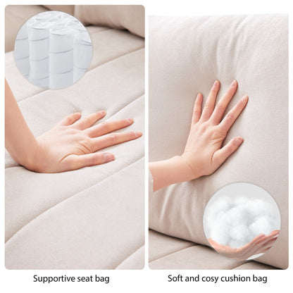 Canapé sectionnel à rayures verticales, 2 coussins, canapé 5 places avec pouf convertible, diverses combinaisons, forme en L