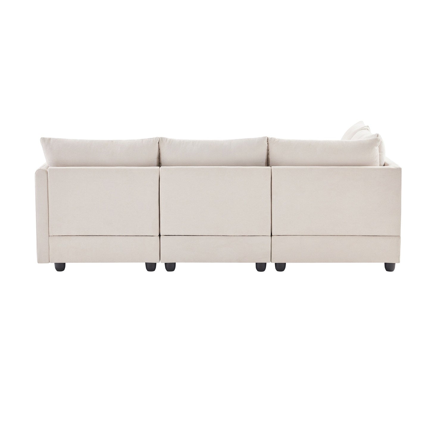 Canapé sectionnel à rayures verticales, 2 coussins, canapé 5 places avec pouf convertible, diverses combinaisons, forme en L