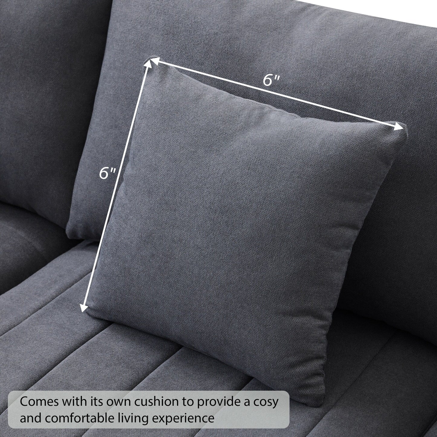 Canapé sectionnel à rayures verticales, 2 coussins, canapé 5 places avec pouf convertible, diverses combinaisons, forme en L