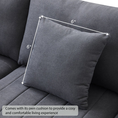 Canapé sectionnel à rayures verticales, 2 coussins, canapé 5 places avec pouf convertible, diverses combinaisons, forme en L