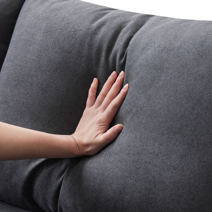 Canapé sectionnel à rayures verticales, 2 coussins, canapé 5 places avec pouf convertible, diverses combinaisons, forme en L