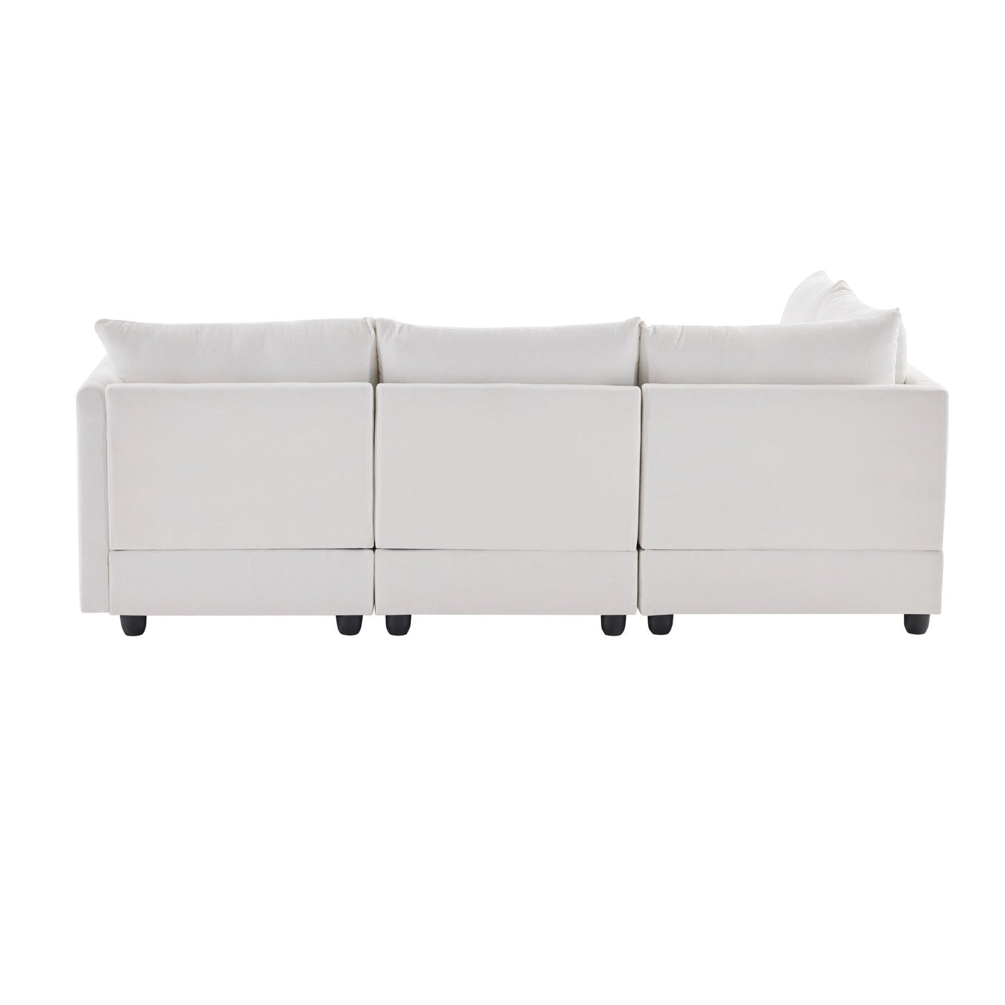 Canapé sectionnel à rayures verticales, 2 coussins, canapé 5 places avec pouf convertible, diverses combinaisons, forme en L
