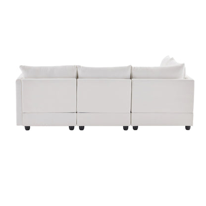 Canapé sectionnel à rayures verticales, 2 coussins, canapé 5 places avec pouf convertible, diverses combinaisons, forme en L