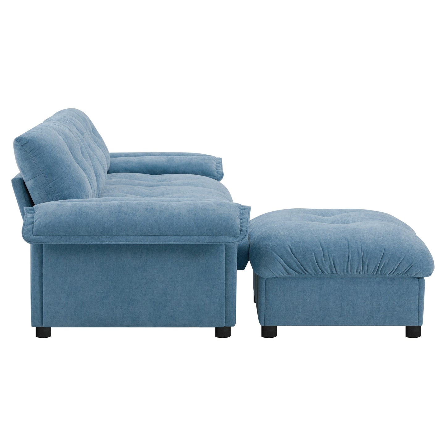 Canapé sectionnel en L avec accoudoirs multifonctions, chargeur double port, porte-gobelet, poches de rangement latérales, coussin moelleux